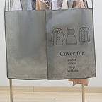 Clothes Dust Cover Nonwoven Dust Prevention Waterproof Transparent Window Design Hanging Garment Protectors Grey