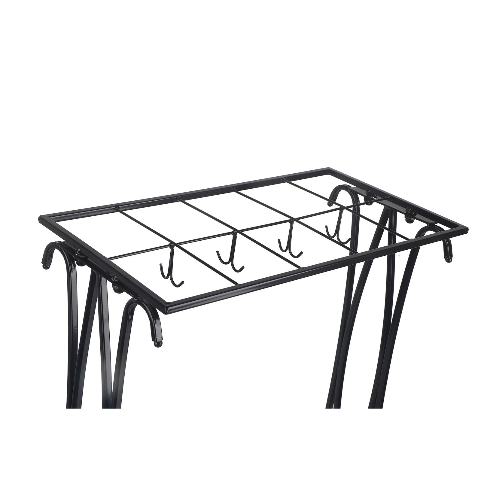 Umbrella Storage Rack Iron with Drip Tray 10 Holes 8 Hooks Umbrella Rack Stand for Home Hotel Lobby Black