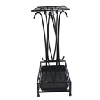 Umbrella Storage Rack Iron with Drip Tray 10 Holes 8 Hooks Umbrella Rack Stand for Home Hotel Lobby Black
