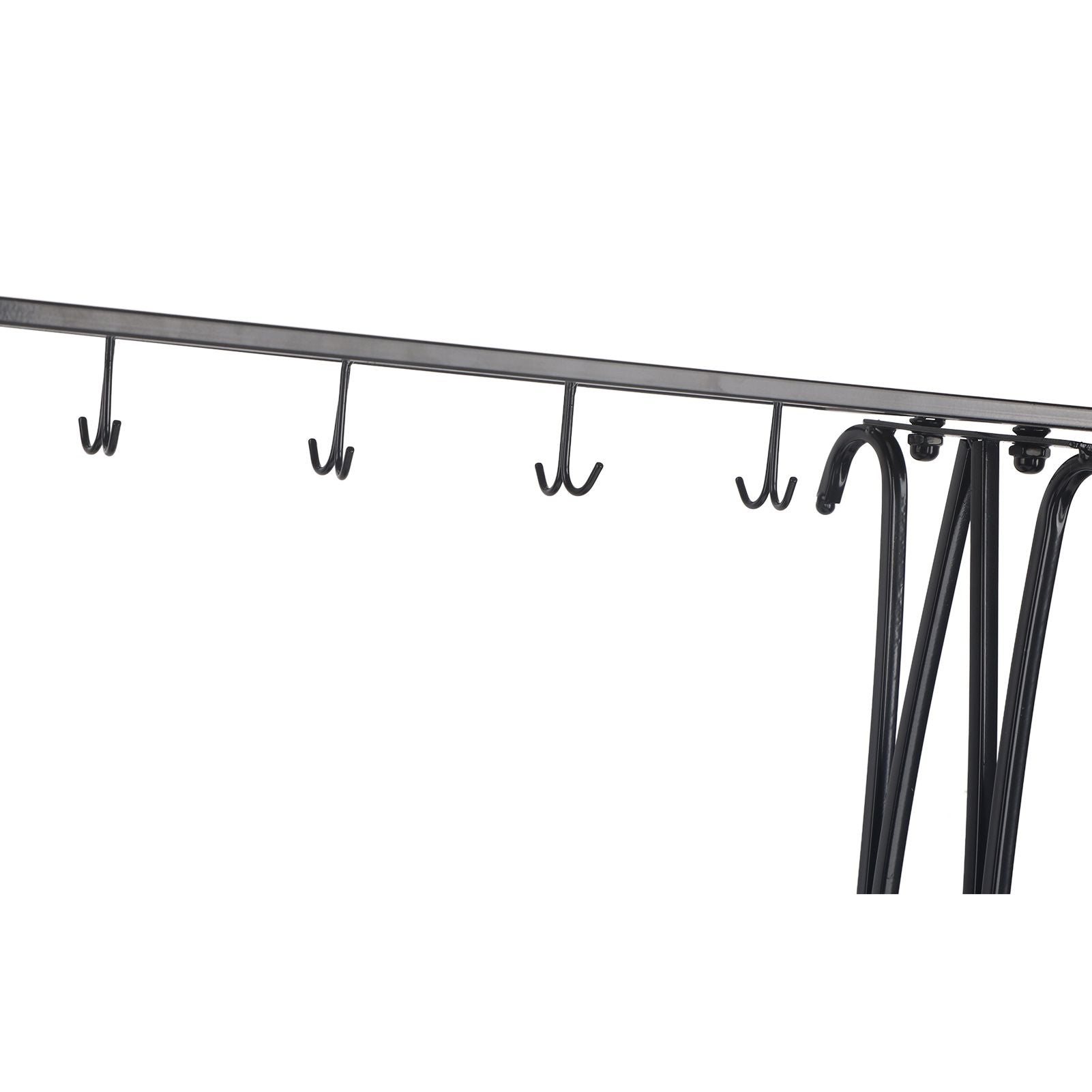 Umbrella Storage Rack Iron with Drip Tray 10 Holes 8 Hooks Umbrella Rack Stand for Home Hotel Lobby Black