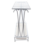 Umbrella Storage Rack Iron with Drip Tray 10 Holes 8 Hooks Umbrella Rack Stand for Home Hotel Lobby White