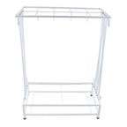 Umbrella Storage Rack Iron with Drip Tray 10 Holes 8 Hooks Umbrella Rack Stand for Home Hotel Lobby White
