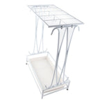 Umbrella Storage Rack Iron with Drip Tray 10 Holes 8 Hooks Umbrella Rack Stand for Home Hotel Lobby White