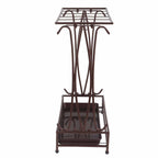 Umbrella Storage Rack Iron with Drip Tray 10 Holes 8 Hooks Umbrella Rack Stand for Home Hotel Lobby Bronze