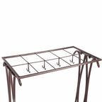 Umbrella Storage Rack Iron with Drip Tray 10 Holes 8 Hooks Umbrella Rack Stand for Home Hotel Lobby Bronze