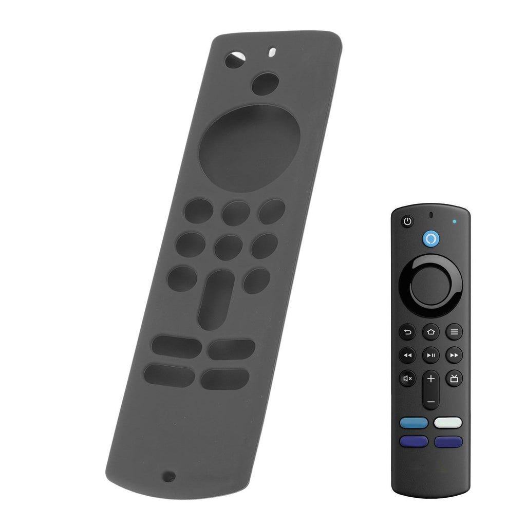 Remote Control Silicone Cover for Fire TV Stick Anti Slip Silicone Protective Case with Lanyard 3rd Gen Gray