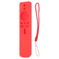 Silicone Protective Cover for Xiaomi TV Stick 4K Anti Slip Remote Control Case with Lanyard Red