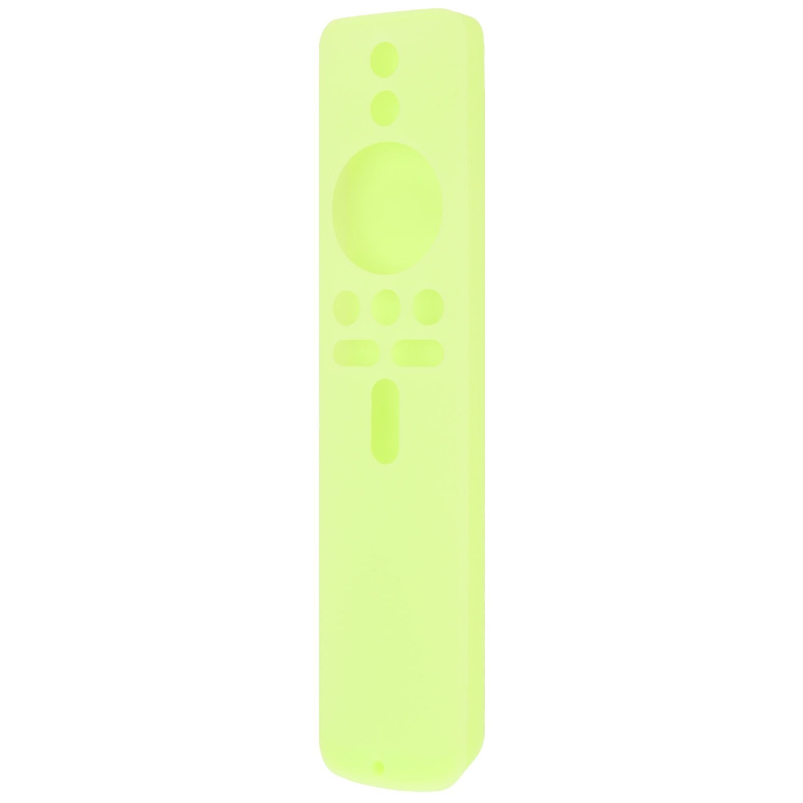 Silicone Protective Cover for Xiaomi TV Stick 4K Anti Slip Remote Control Case with Lanyard Fluorescent Green