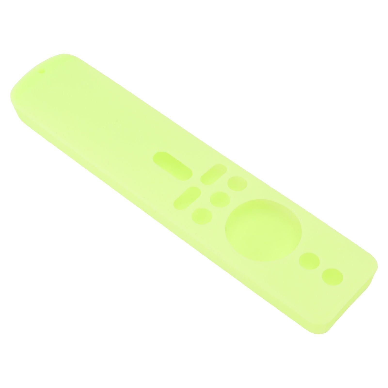 Silicone Protective Cover for Xiaomi TV Stick 4K Anti Slip Remote Control Case with Lanyard Fluorescent Green
