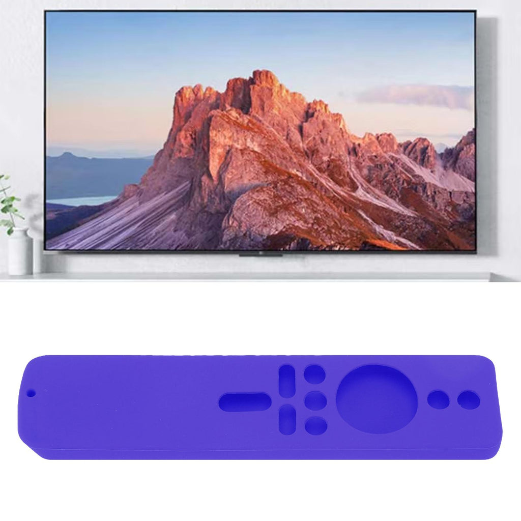 Silicone Protective Cover for Xiaomi TV Stick 4K Anti Slip Remote Control Case with Lanyard Purple