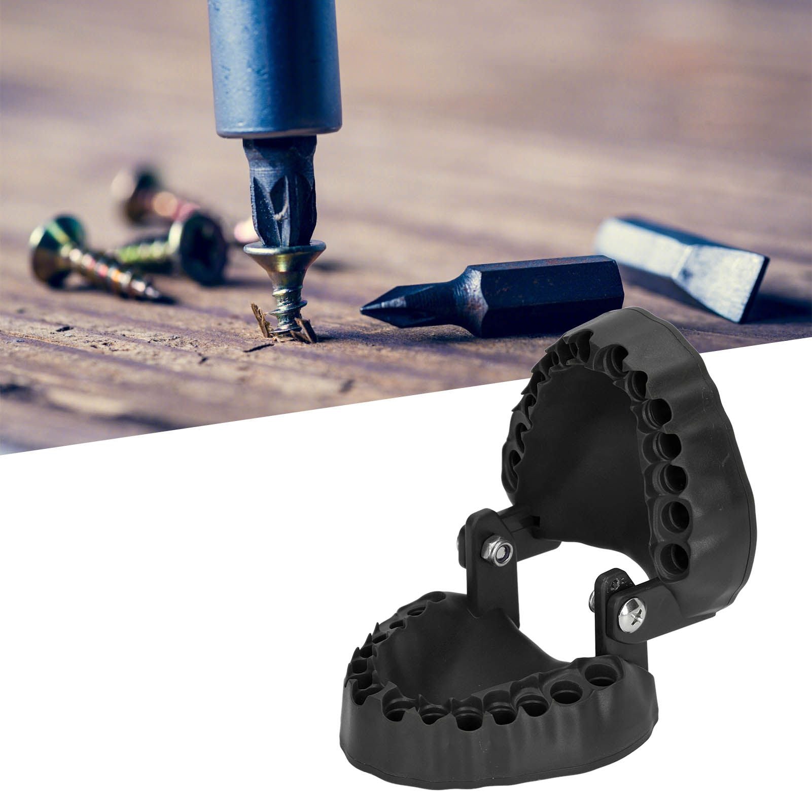 Denture Drill Bit Holder 28 Drill Bits Organizer Portable Denture Bit Holder with Magnet Black