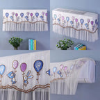 1.5P Air Conditioner Dust Cover Dustproof Wall Mounted Air Conditioner Protective Case Home Decorative Dust Cover Bear Rabbit Purple Blue Balloons 1.5P‑2P Within 94cm/37in