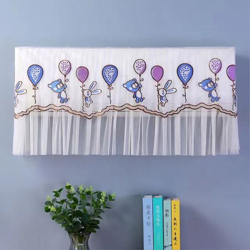 1.5P Air Conditioner Dust Cover Dustproof Wall Mounted Air Conditioner Protective Case Home Decorative Dust Cover Bear Rabbit Purple Blue Balloons 1.5P‑2P Within 94cm/37in