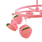 Plastic Hanging Drying Rack Sock Underwear Oversleeve Small Cloth Clip for Home Student Domitory Pink Strawberry