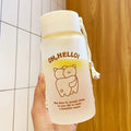 Kids Water Bottle Cute Cartoon Printing Handle Design Healthy Odorless Good Sealing Students Water Cup Hug Bear
