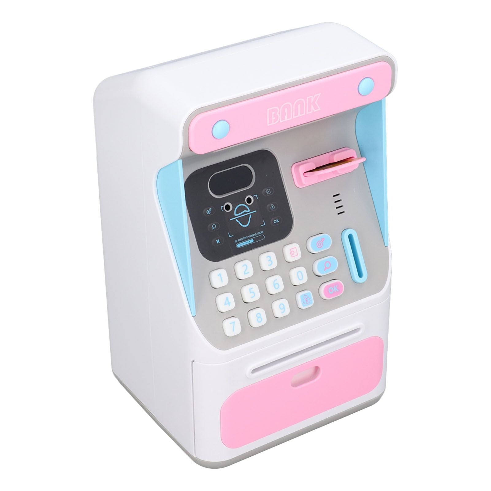 Kids ATM Savings Money Bank Large Capacity Password Safe Face Recognition Money Bank Machine for Kids