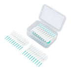 Interdental Brush Disposable Soft Silicone Head Portable Floss Toothpick Brush with Case for Oral Care 200pcs Mint Green