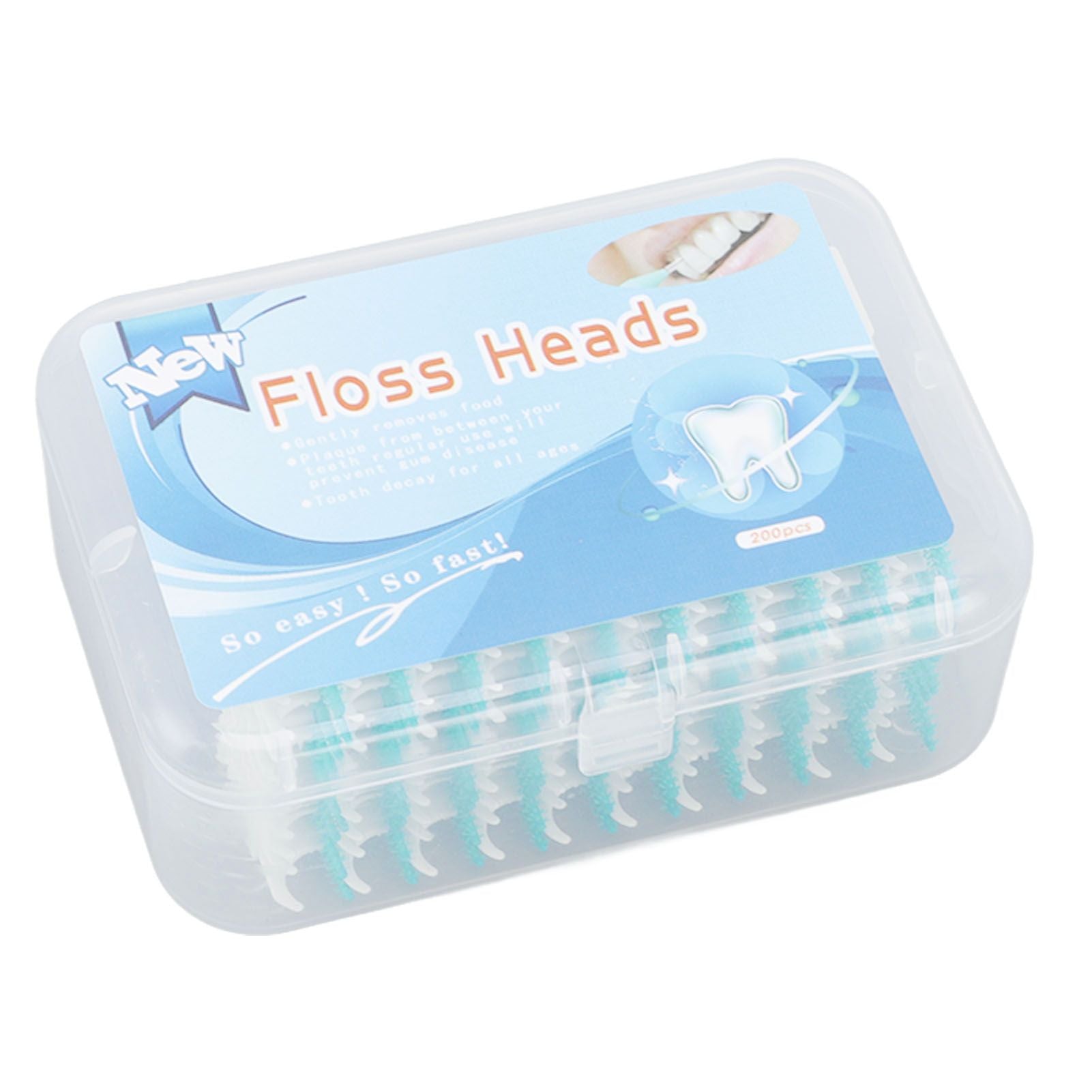 Interdental Brush Disposable Soft Silicone Head Portable Floss Toothpick Brush with Case for Oral Care 200pcs Mint Green