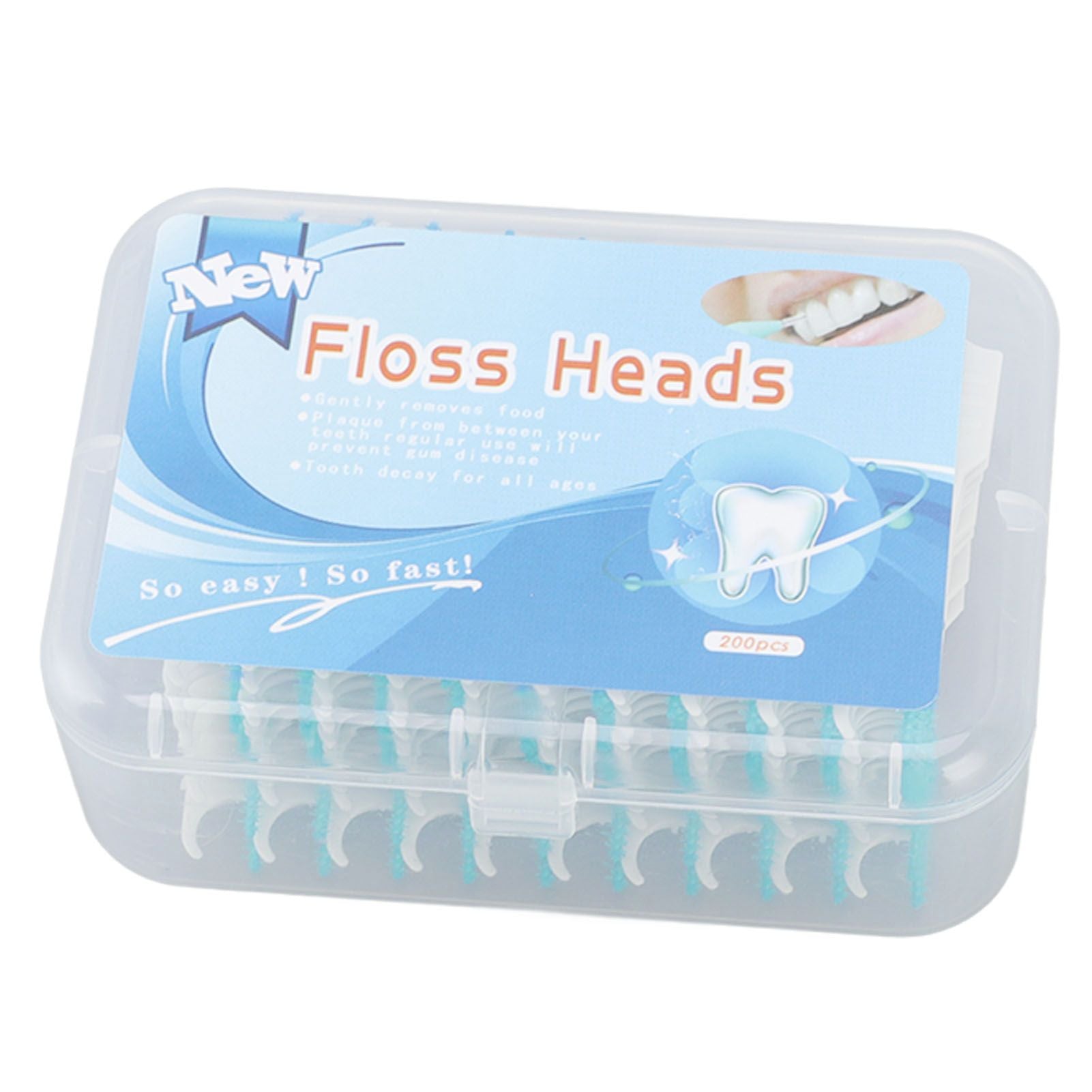 Interdental Brush Disposable Soft Silicone Head Portable Floss Toothpick Brush with Case for Oral Care 200pcs Mint Green
