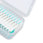 Interdental Brush Disposable Soft Silicone Head Portable Floss Toothpick Brush with Case for Oral Care 200pcs Mint Green