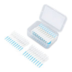 Interdental Brush Disposable Soft Silicone Head Portable Floss Toothpick Brush with Case for Oral Care 200pcs Blue