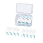 Interdental Brush Disposable Soft Silicone Head Portable Floss Toothpick Brush with Case for Oral Care 200pcs Blue