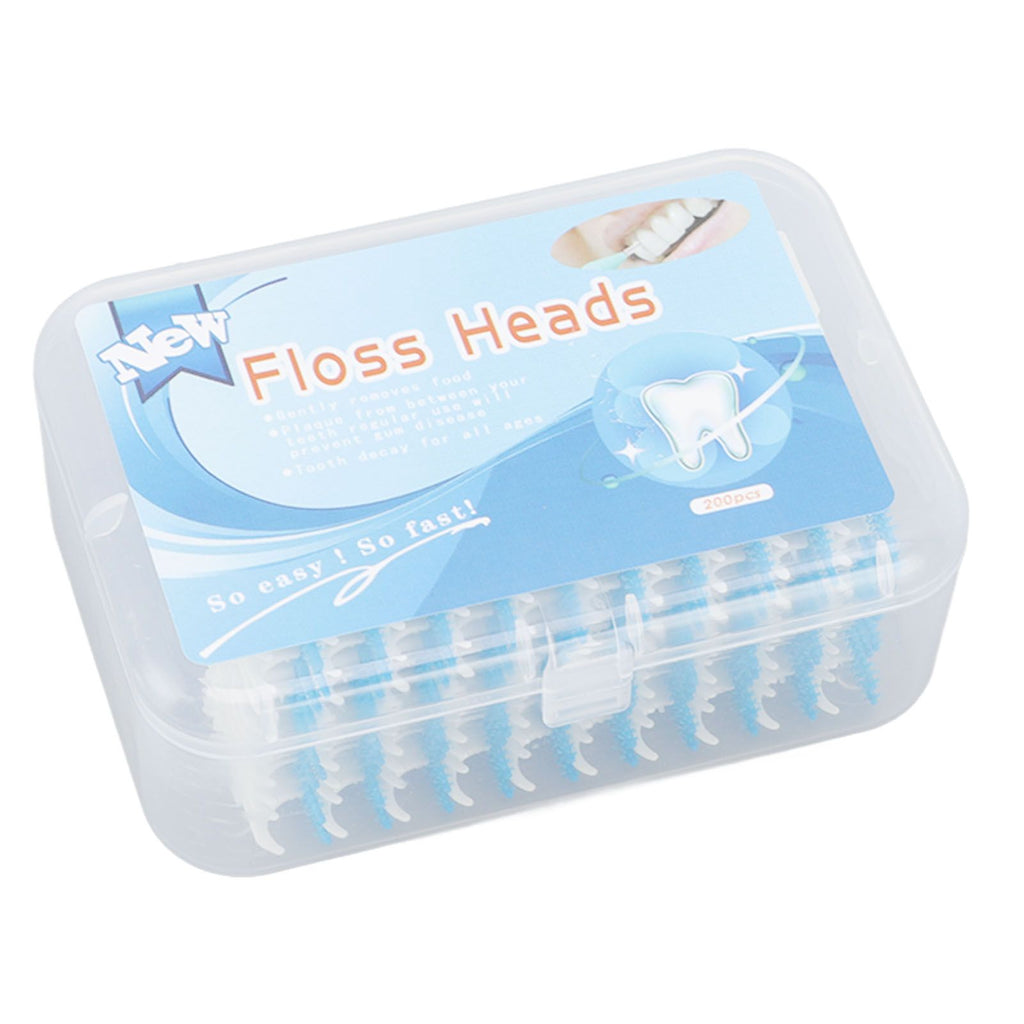 Interdental Brush Disposable Soft Silicone Head Portable Floss Toothpick Brush with Case for Oral Care 200pcs Blue