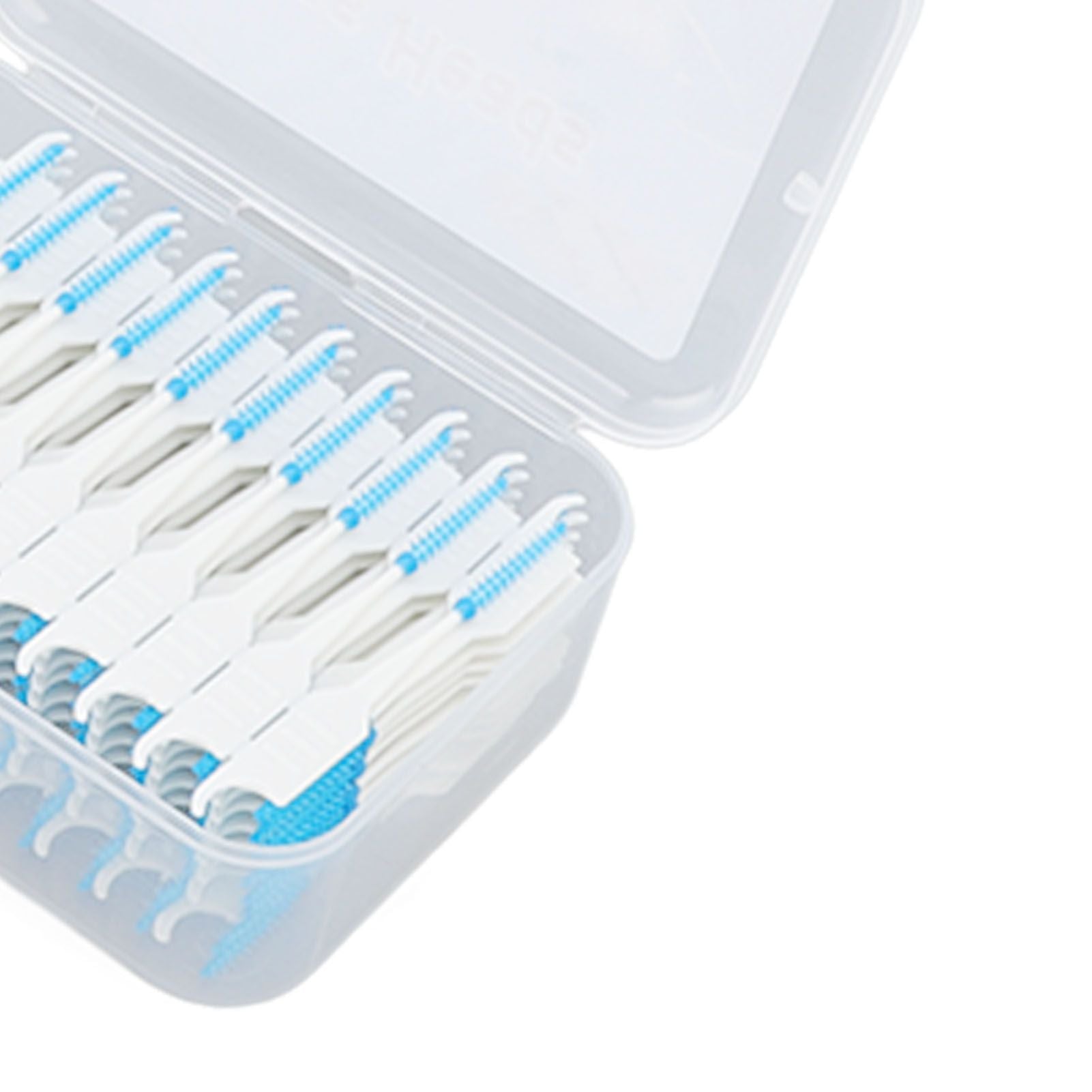 Interdental Brush Disposable Soft Silicone Head Portable Floss Toothpick Brush with Case for Oral Care 200pcs Blue