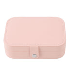 Jewelry Case Portable Beautiful Pink Necklace Ring Ear Stud Storage Box Adjustment Leather Travel Jewelry Case with Lock