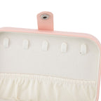 Jewelry Case Portable Beautiful Pink Necklace Ring Ear Stud Storage Box Adjustment Leather Travel Jewelry Case with Lock