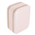 Jewelry Case Double Layer Portable Pink Necklace Hook Design Convenient Handle Travel Jewelry Box
