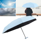 Travel Umbrella Sun Rain 5 Folding UV Protection Present Portable with Box for Men Women Blue