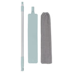 Dust Brush Aluminum Rod Long Handle 55in Extendable Elastic Opening Washable Long Flat Outline Microfiber Hand Duster