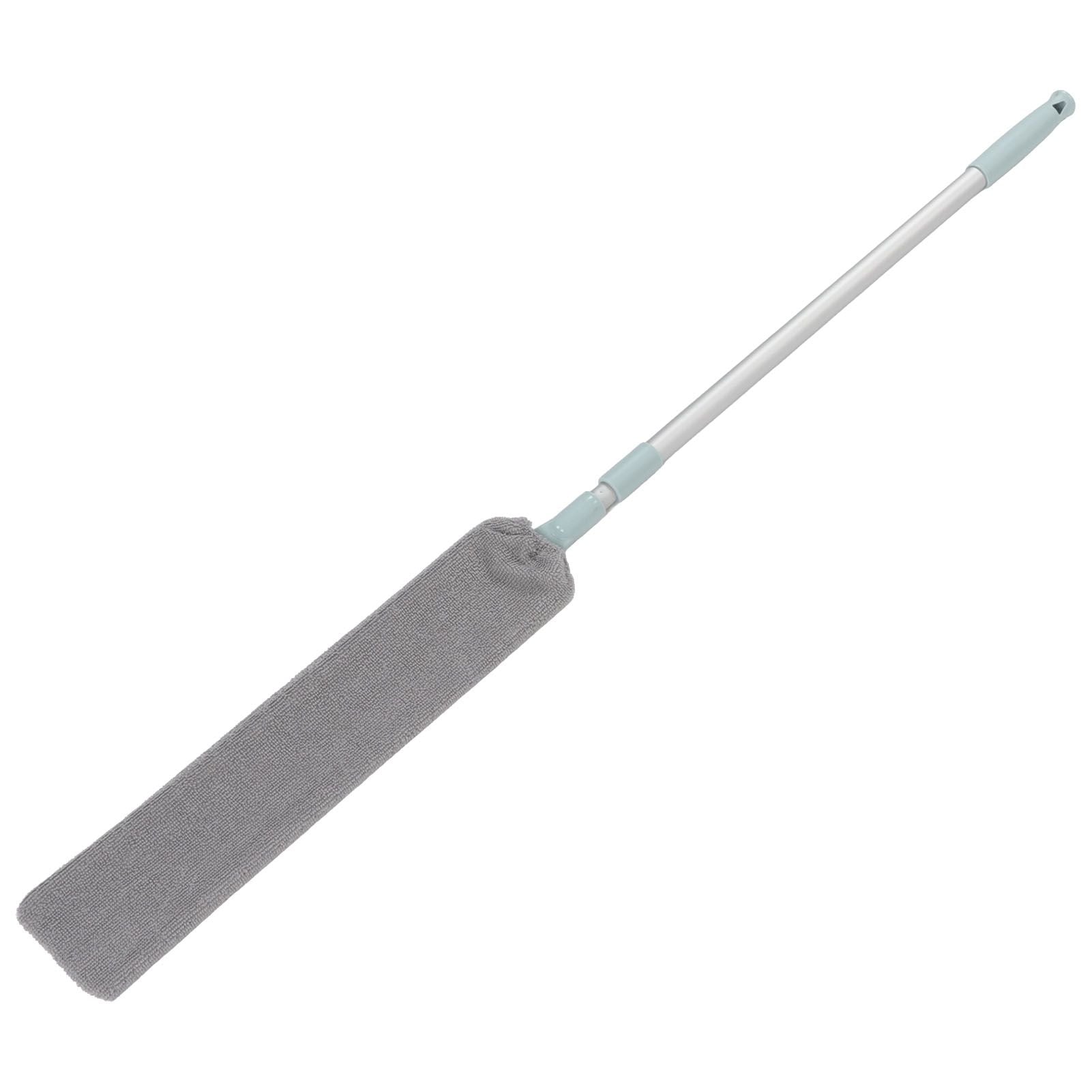 Dust Brush Aluminum Rod Long Handle 55in Extendable Elastic Opening Washable Long Flat Outline Microfiber Hand Duster