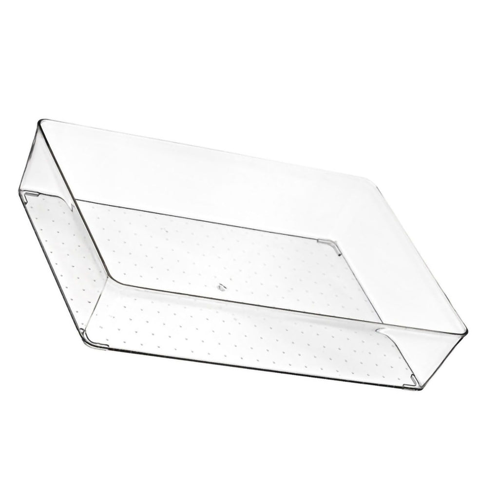 Drawer Storage Trays Durable Transparent Plastic Drawer Storage Divid Box for Kitchen Large Square Box