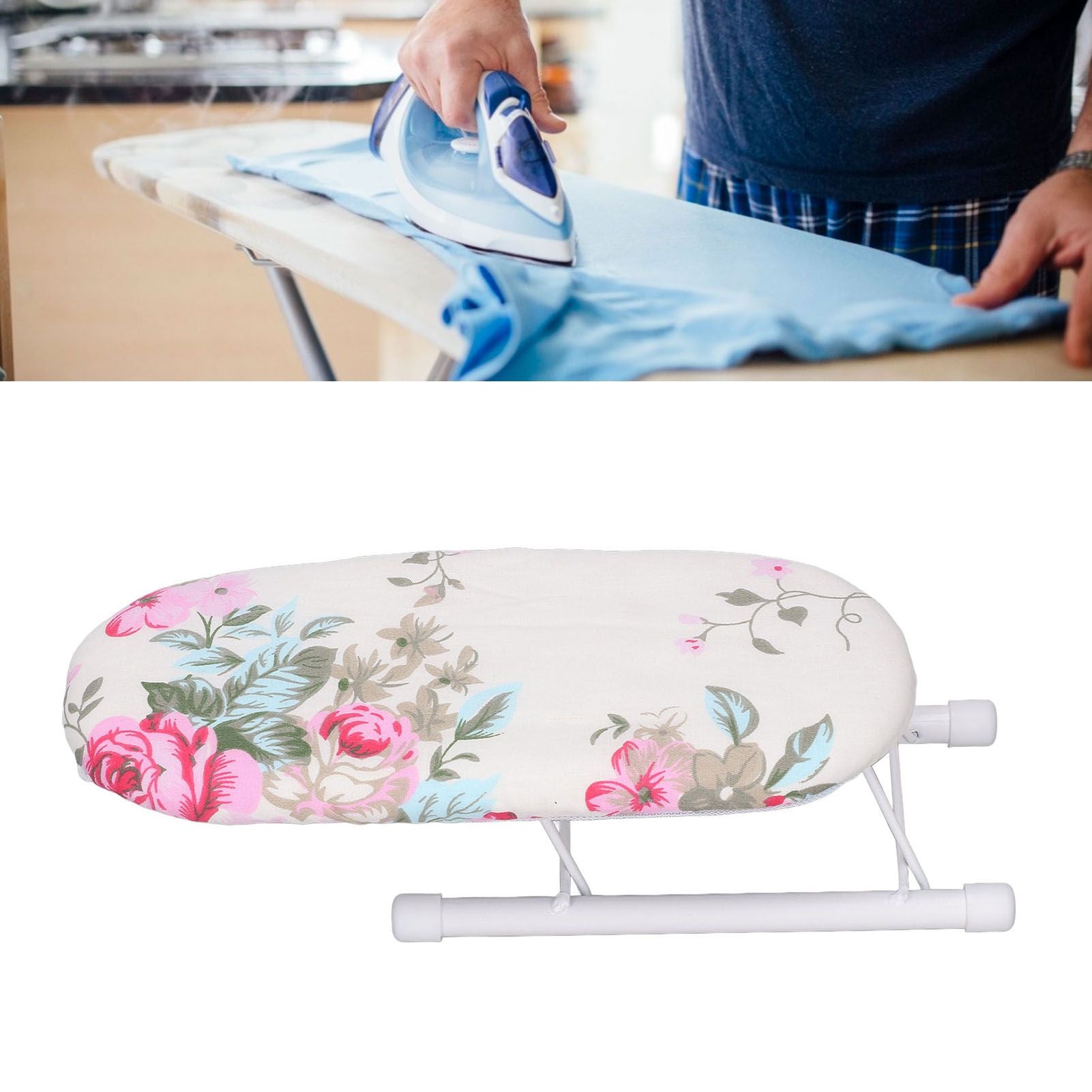 Table Top Ironing Board Foldable Leg Mini Sleeve Cuffs Collars Ironing Table for Home Travel Use
