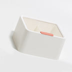 Cosmetic Storage Box Plastic Dustproof Double Grids Makeup Container with Lid for Makeup Cotton Swab Dental Floss White