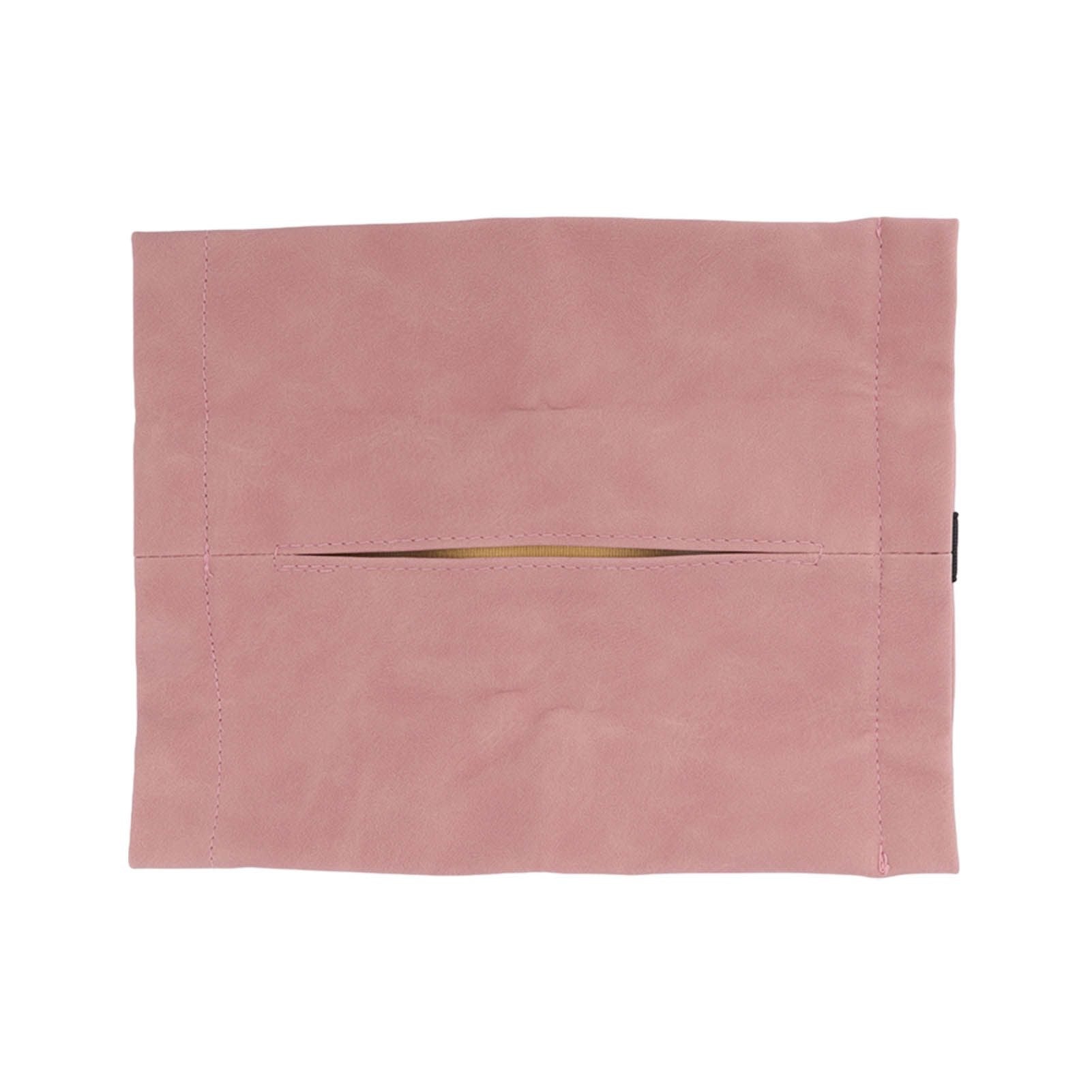 Car Tissue Holder Soft Wearable Odorless Plush Wipes Case Car Napkin Dispenser for Visor Backseat Pink
