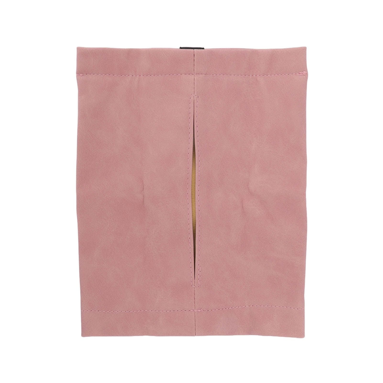 Car Tissue Holder Soft Wearable Odorless Plush Wipes Case Car Napkin Dispenser for Visor Backseat Pink
