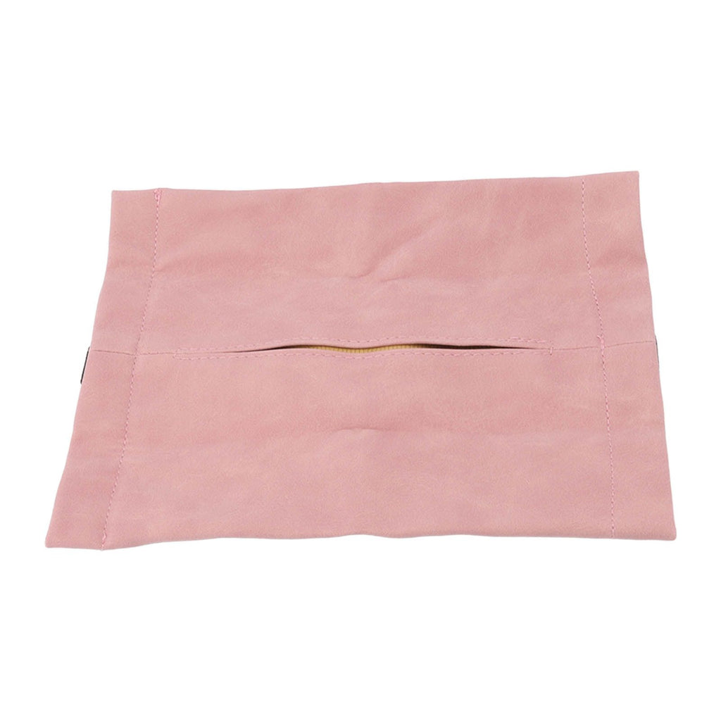Car Tissue Holder Soft Wearable Odorless Plush Wipes Case Car Napkin Dispenser for Visor Backseat Pink