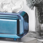 Tissue Storage Box Electroplated Magnetic Retro Built in Spring Facial Tissue Dispenser Box for Home Blue