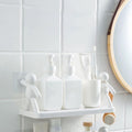 Wall Mounted Shelf Hole Free Installation Small Doll Shape Large Capacity Plastic Stable Load Bearing Storage Rack Grey