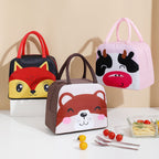 Thermal Bag Cartoon Large Capacity Heat Preservation Cute Lunch Bag for Children Brown Bear