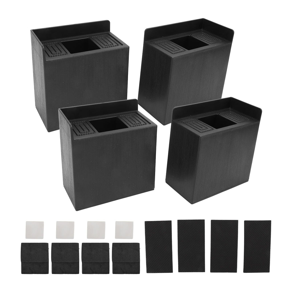4 PCS 4in L Shaped Anti Vibration Pads Rectangular Non Slip Foot Pad Bed Risers for Washing Machine Sofa Furniture