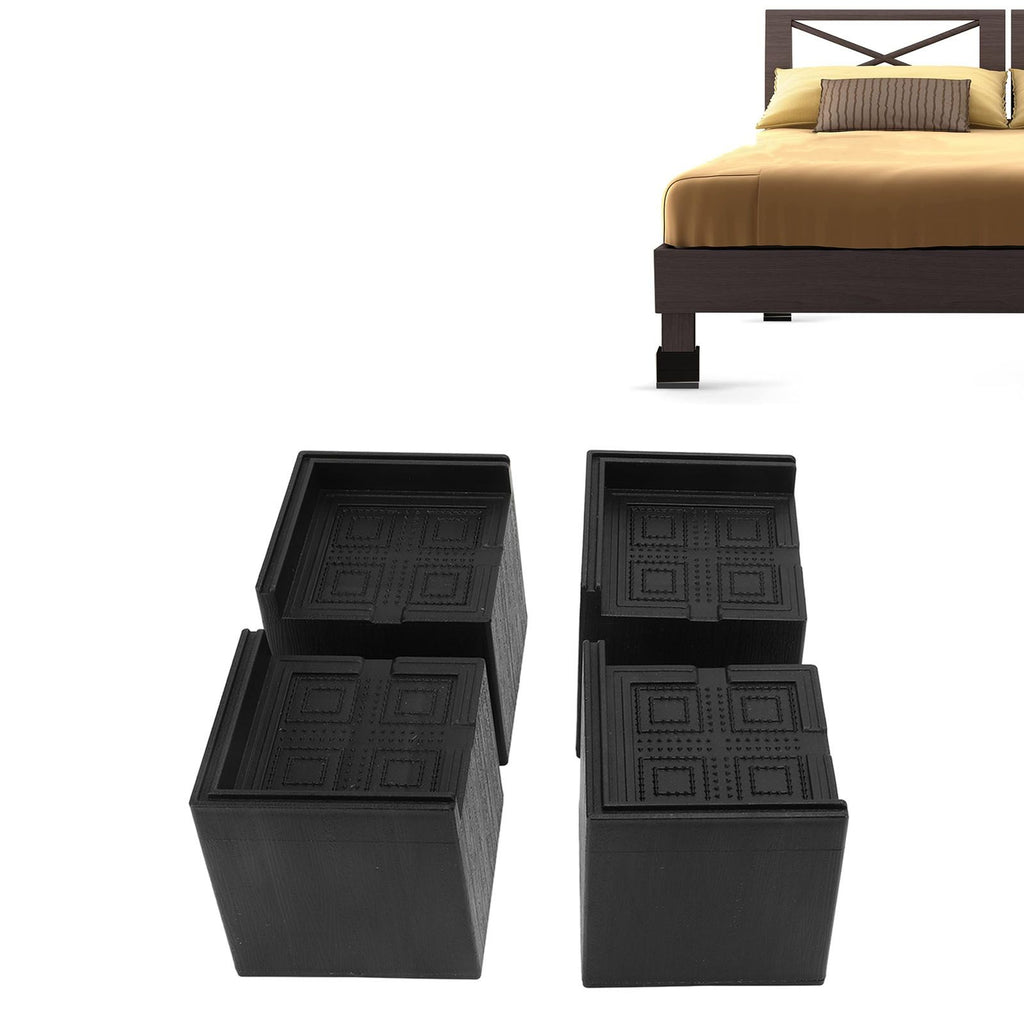 4Pcs Furniture Risers Plastic EVA Square 3in Support Up to 2200LBS for Washing Machine Bed Couch Table Sofa