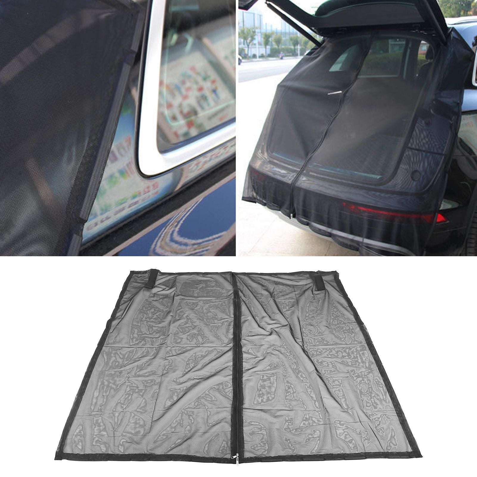 Car Trunk Mosquito Net Breathable Nylon Mesh UV Protection Secret Protection Car Trunk Screens for Camping Travel S, Distance Between Support Bars 110‑115cm/43.3‑45.3in