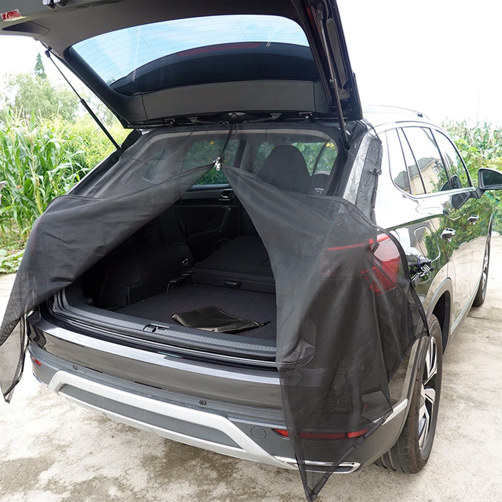 Car Trunk Mosquito Net Breathable Nylon Mesh UV Protection Secret Protection Car Trunk Screens for Camping Travel L,Distance Between Support Bars 121‑125cm/47.6‑49.2in