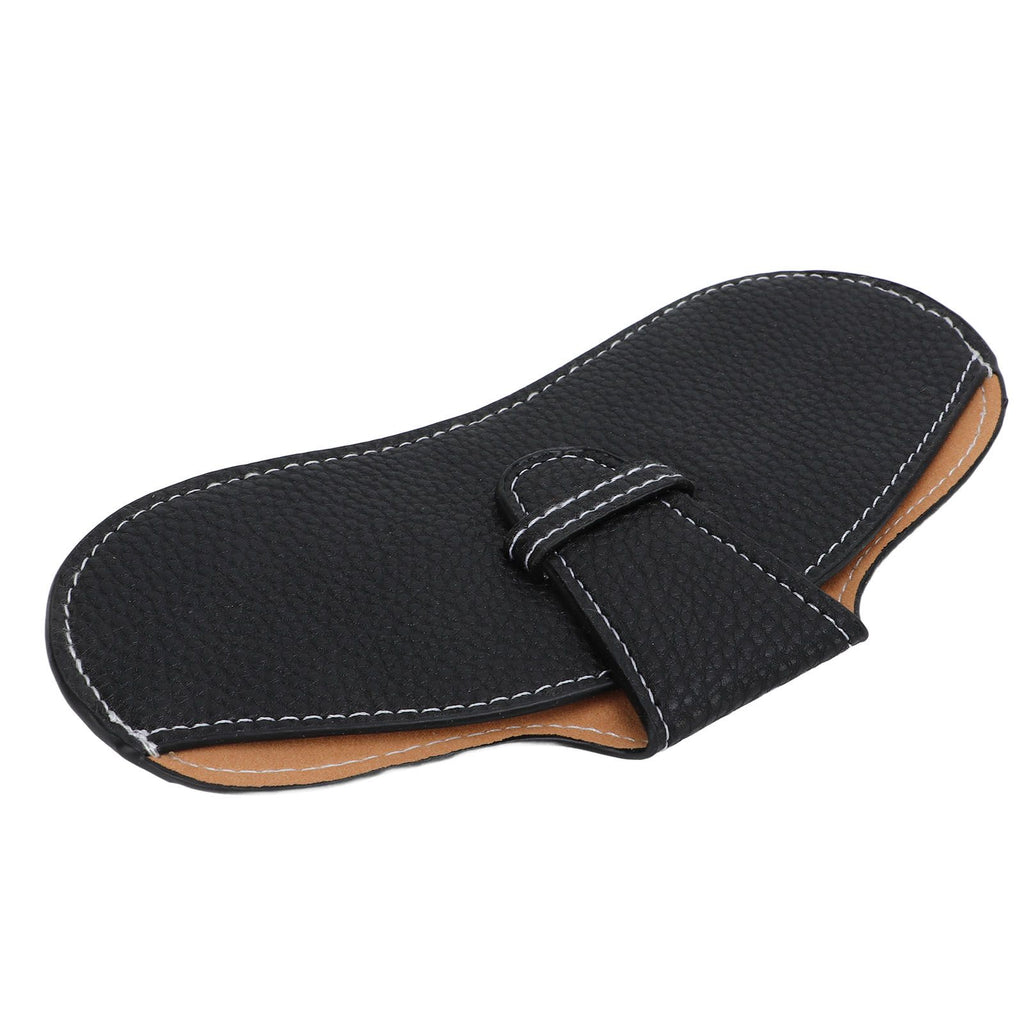 Leather Sunglasses Case Portable PU Leather Eyeglass Case Leather Wear Resistant Simple Eyeglass Case for Sunglasses Black