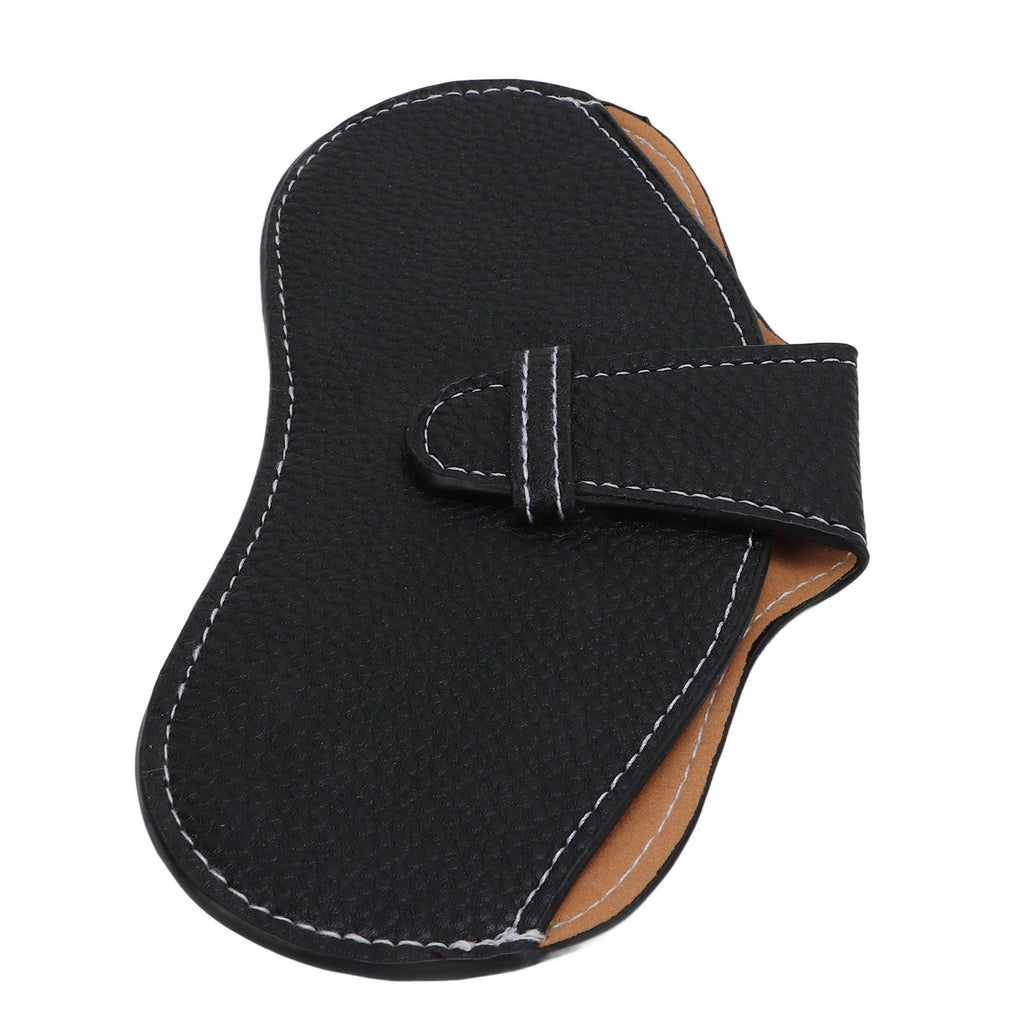 Leather Sunglasses Case Portable PU Leather Eyeglass Case Leather Wear Resistant Simple Eyeglass Case for Sunglasses Black