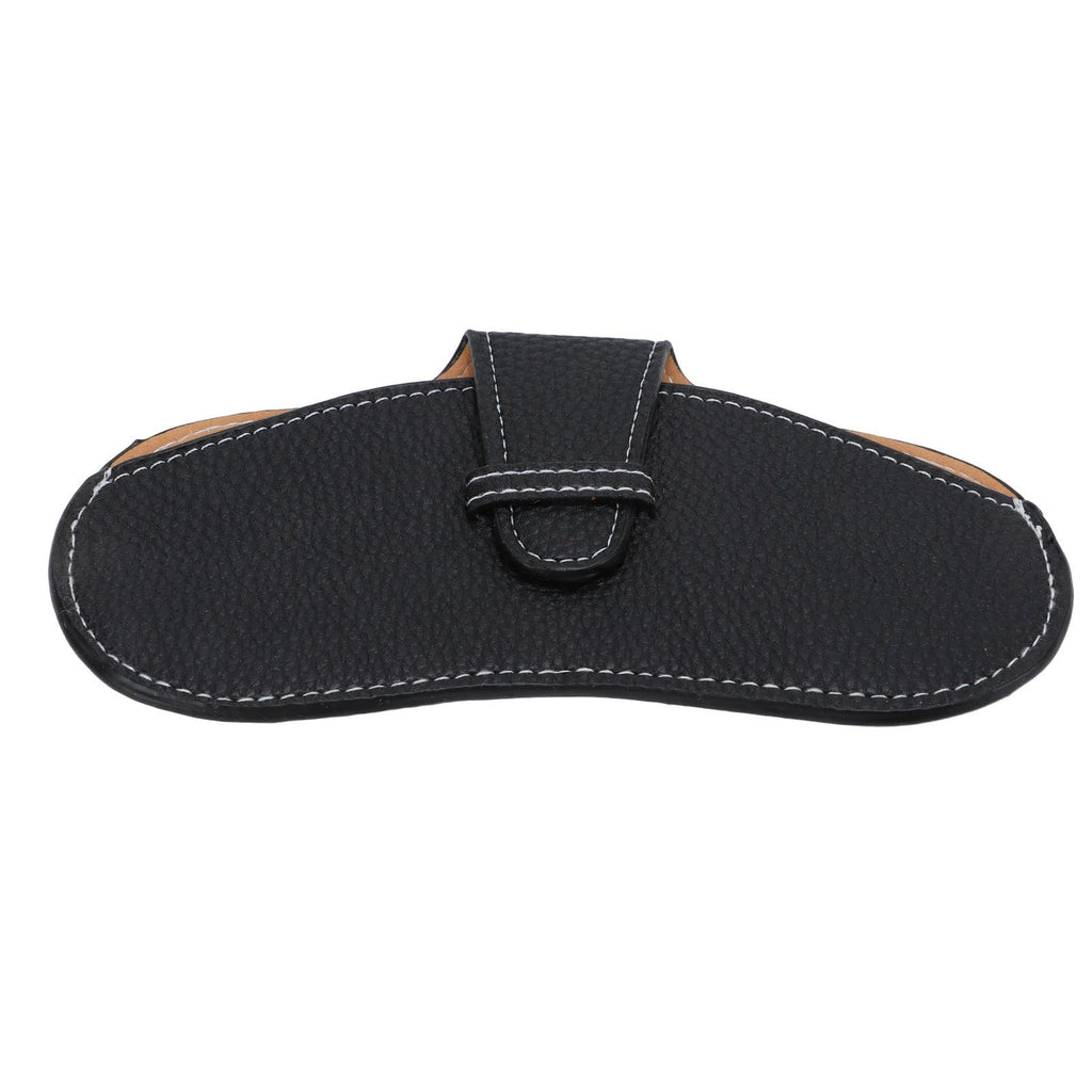 Leather Sunglasses Case Portable PU Leather Eyeglass Case Leather Wear Resistant Simple Eyeglass Case for Sunglasses Black